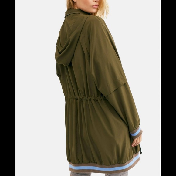 Free People Olive Green Relaxed Fit Windswept Jacket Size XS slouchy oversized - Picture 2 of 14